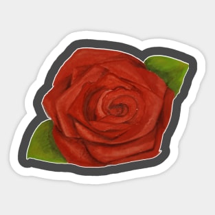 Orange rose handpainted gouache watercolor Sticker